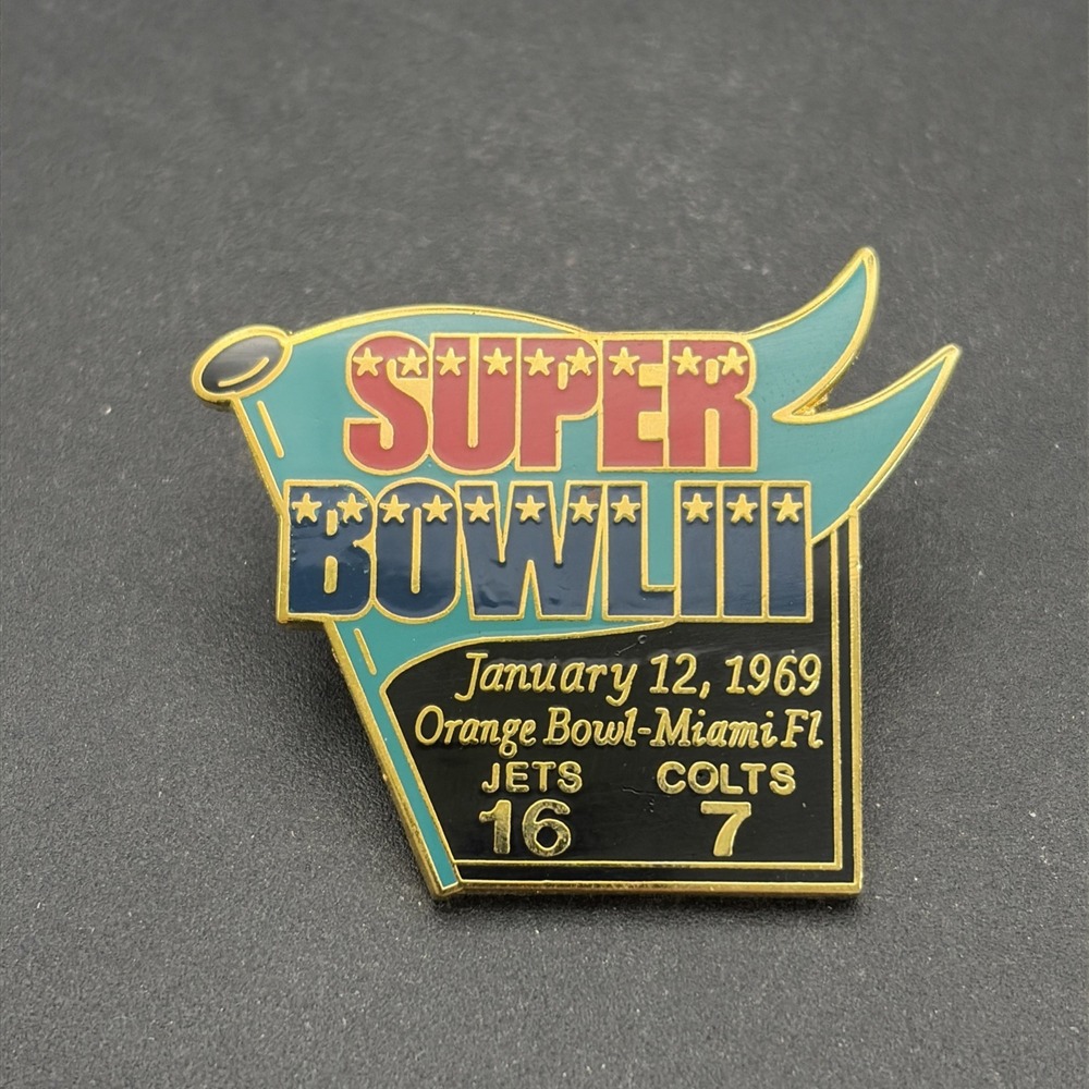 Super Bowl XIII Indianapolis Colts New York Jets NFL Football Lapel Hat Pin